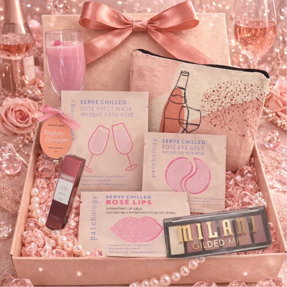 Patchology Serve Chilled Rose Gift Set 💎 Milani Gilded Mini Palette 🌹 🥂